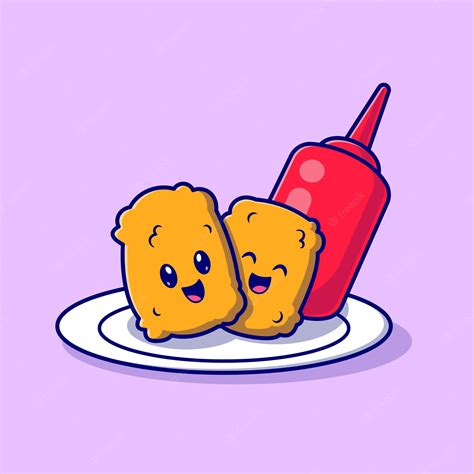 cartoon chicken nuggets|cute cartoon chicken nugget.